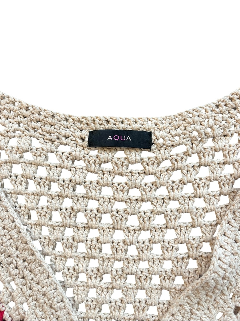 AQUA Crochet Cardigan Multi-Color Accents Size XS - Picture 5 of 6